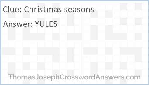 Christmas seasons Answer