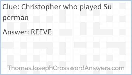 Christopher who played Superman Answer