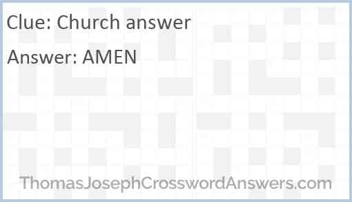 Church answer Answer