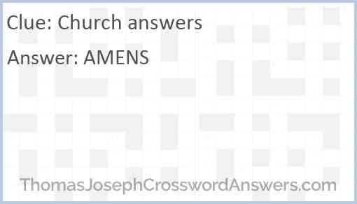 Church answers Answer