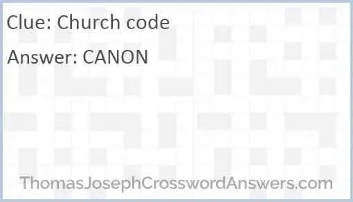 Church code Answer