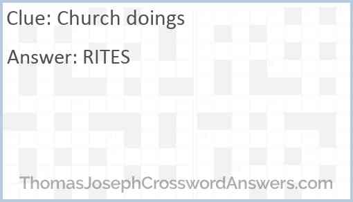 Church doings Answer