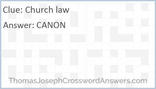 Church law Answer