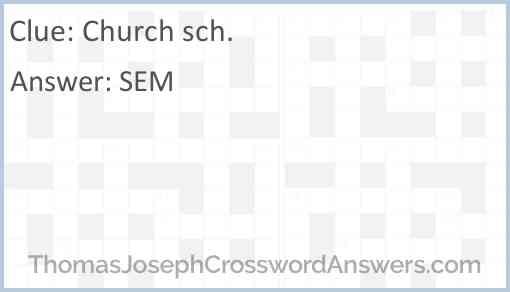 Church sch. Answer