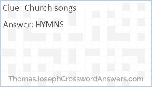 Church songs Answer