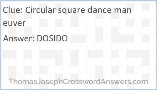 Circular square dance maneuver Answer