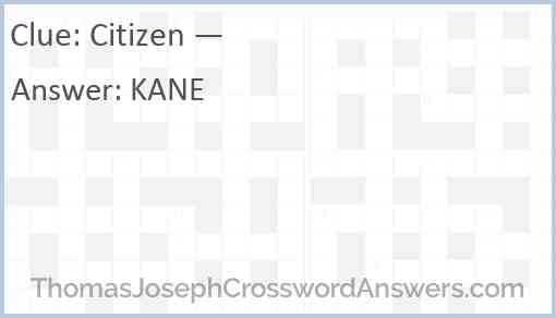 “Citizen —” Answer