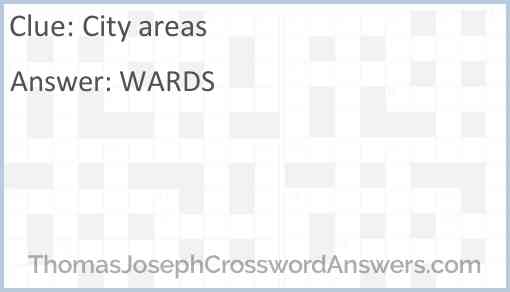 City areas Answer