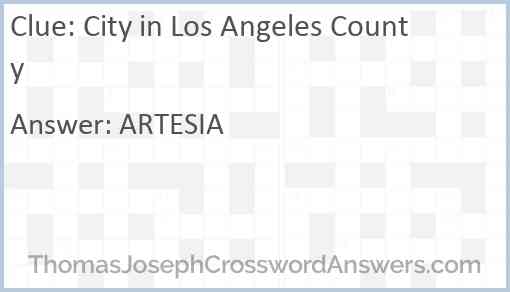 City in Los Angeles County Answer