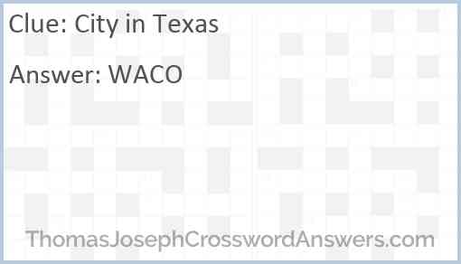 City in Texas Answer