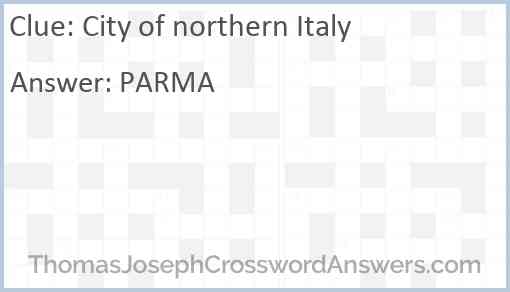 City of northern Italy Answer