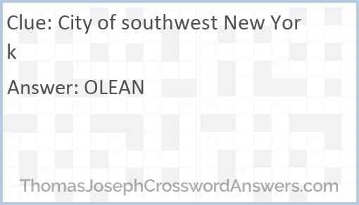 City of southwest New York Answer