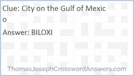 City on the Gulf of Mexico Answer