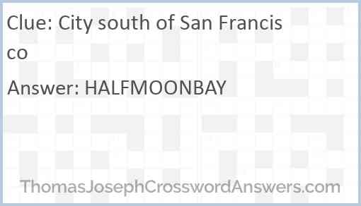 City south of San Francisco Answer