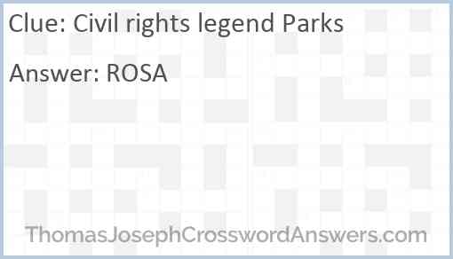 Civil rights legend Parks Answer