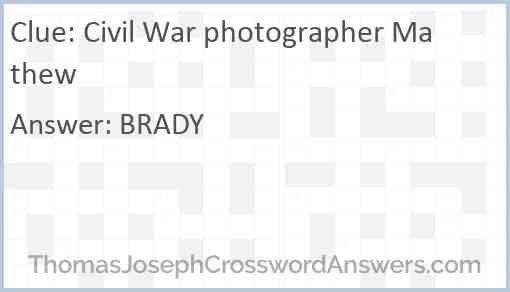 Civil War photographer Mathew Answer