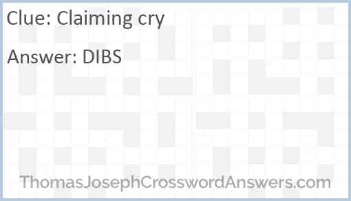 Claiming cry Answer