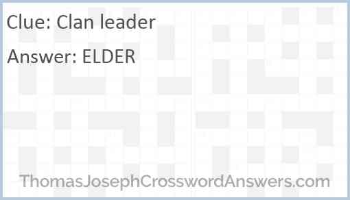 Clan leader Answer