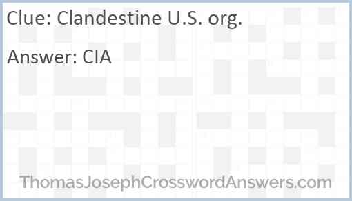 Clandestine U.S. org. Answer