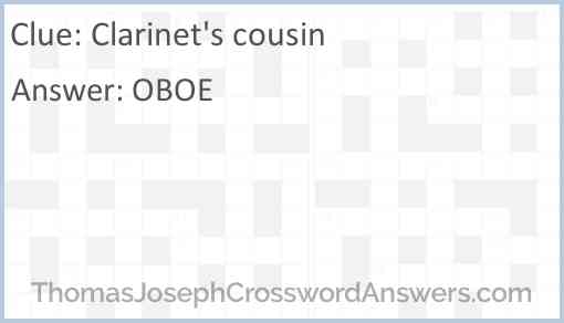 Clarinet's cousin Answer