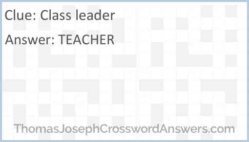 Class leader Answer