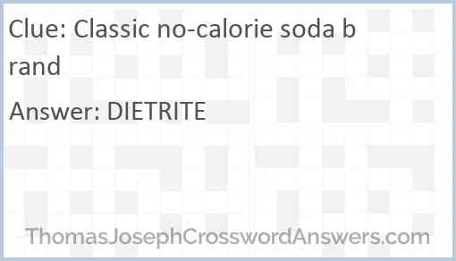 Classic no-calorie soda brand Answer