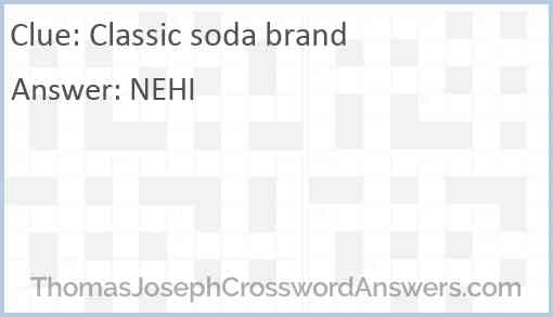 Classic soda brand Answer