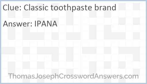 Classic toothpaste brand Answer