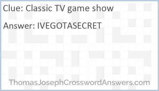 Classic TV game show Answer