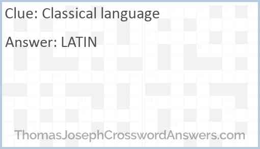 Classical language Answer