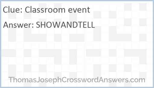 Classroom event Answer