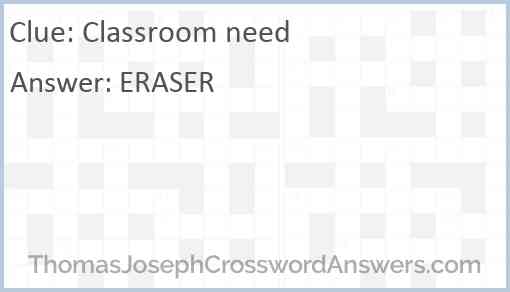 Classroom need Answer