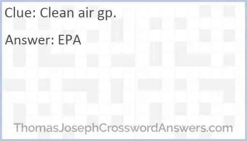 Clean air gp. Answer