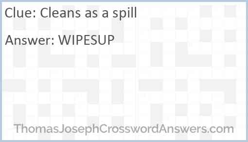 Cleans as a spill Answer