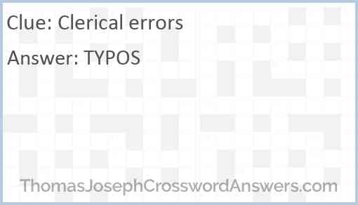 Clerical errors Answer