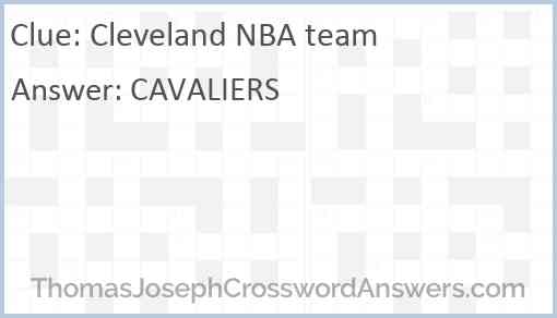 Cleveland NBA team Answer