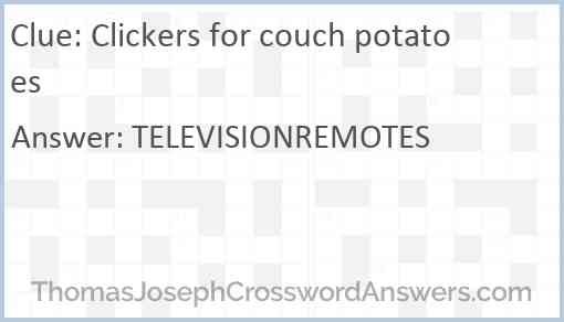 Clickers for couch potatoes Answer