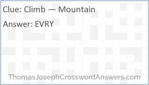 “Climb — Mountain” Answer