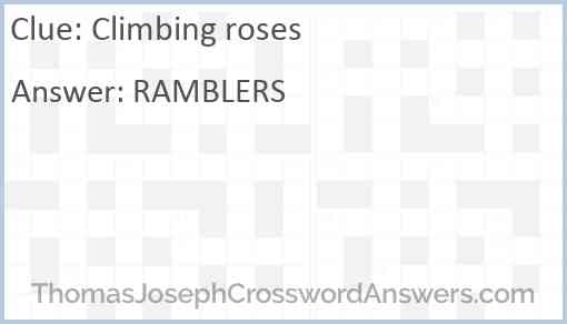 Climbing roses Answer