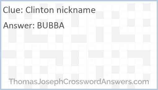 Clinton nickname Answer