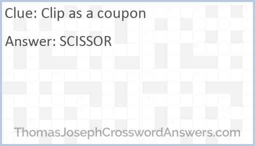 Clip as a coupon Answer