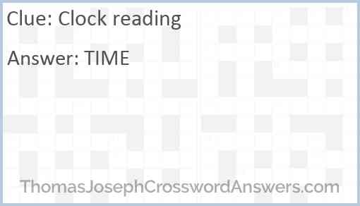 Clock reading Answer