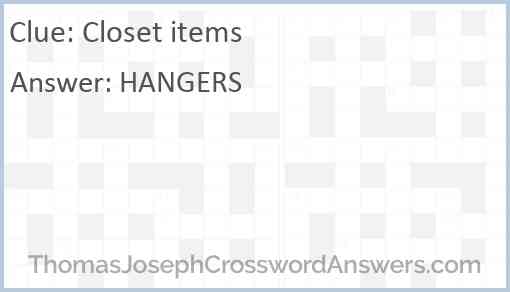 Closet items Answer
