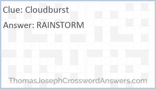 Cloudburst Answer
