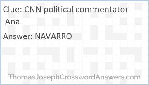 CNN political commentator Ana Answer
