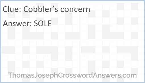 Cobbler’s concern Answer