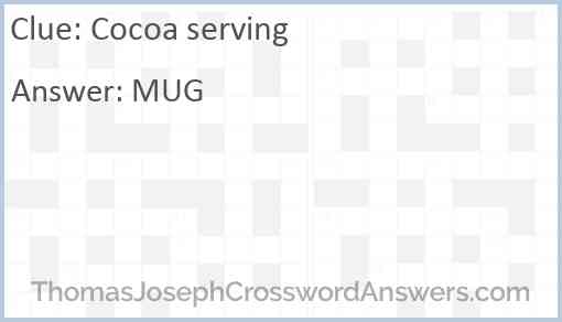 Cocoa serving Answer