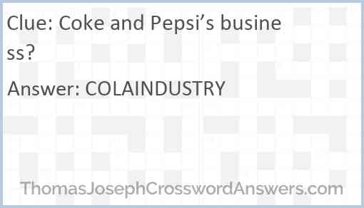Coke and Pepsi’s business? Answer