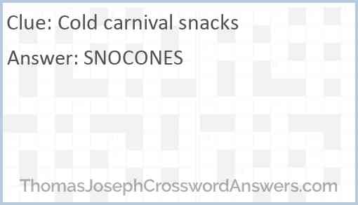 Cold carnival snacks Answer