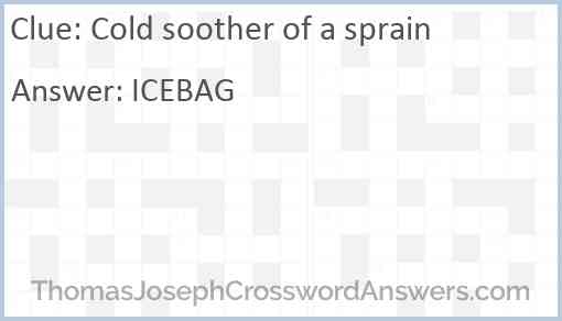 Cold soother of a sprain Answer